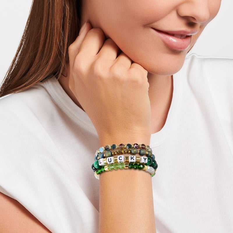 Aigrnc Boho Beaded Stretch Bracelets For Women Stackable Crystal Gold Plated Beaded Bracelets Set Trendy Handmade Friendship Braeclet Jewelry Gifts - Image 4